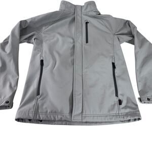 "Tumi" Neoprene Zip Up Fleece Lined Jacket SZ S Grey Lightweight Travel Packable